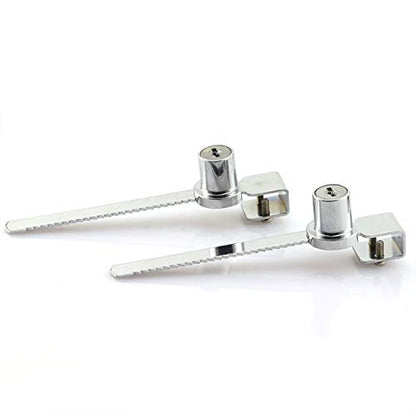2-Pack Glass Lock Terrarium Showcase Display Case Cabinet Sliding Glass Push Door Locks Furniture Hardware Universal Key Type Sawtooth Lock