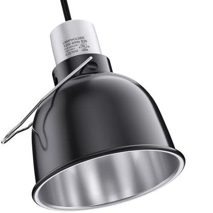 Reptile Light Fixture – 5.5'' Dome Lamp with Ceramic Socket, Reptile Heat Lamp Fixture for Heat Emitter & Basking Bulbs, for Bearded Dragon, Snake, Chameleon, Turtle & Terrarium Tank Accessories - style: 5.5'' Dome