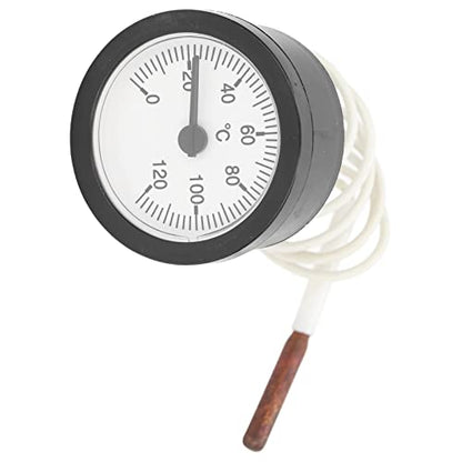 Bimetal Thermometer Accurate Portable Small Round Temperature Gauge with Tube for Reptile Incubator Plant Terrarium Greenhouse Use