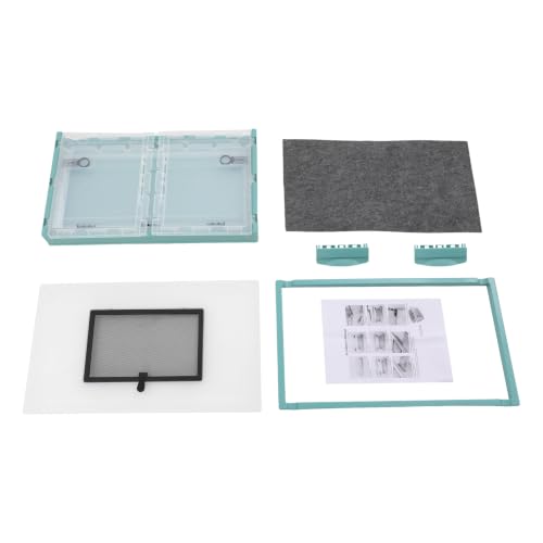 Terrarium for Reptiles Foldable, Portable Reptile Enclosure with Ventilation Mesh & Clear Panel, Small Animal Habitat Tank for Bearded Dragon Snake Gecko Lizard - color: Light Blue+Clear, Clear+Black