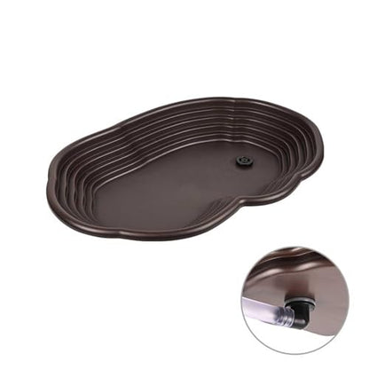 Reptile Feeding Dish Reptile Feeding Water Bowl Turtle Water Bowl Reptile Bathing Pool for Semi Aquatic Chameleon Gecko Rest, Hose Drain - color: hose drain