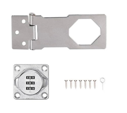 Multifunctional Combination Hasp Lock, Combination Lock for Cabinets, Mailboxes, Barn Doors, Floral Pet Doors and Office File Cabinets(Silver)