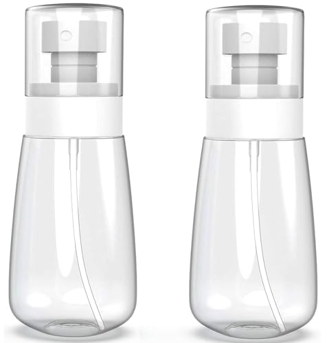 Empty Fine Mist Spray Bottle Travel Refillable Perfume Container Small Cosmetic Plastic Bottle for Face Hair Makeup 2 Pack - color: 3.4oz - Pack 2