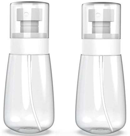 Empty Fine Mist Spray Bottle Travel Refillable Perfume Container Small Cosmetic Plastic Bottle for Face Hair Makeup 2 Pack - color: 3.4oz - Pack 2