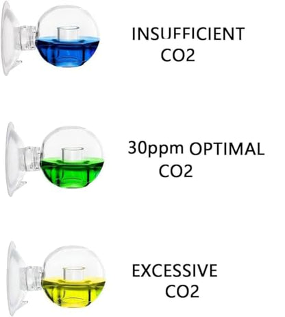 FZONE Aquatic CO2 Glass Drop Checker PH Monitor for Aquarium Plant Fish Tank
