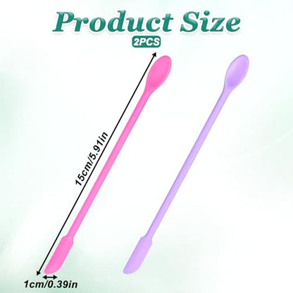 2 Pack Reptile Spoon, Crested Gecko Food Mixing Spoon Reptile Food Feeding Spoons Long Handle Fruit Mixing Stirring Feeding Tool for Dragon Gargoyle