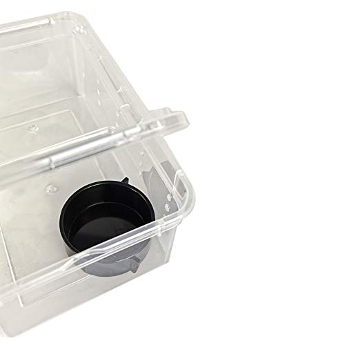 OMEM Portable Reptile Terrarium Habitat for Mini Pet Houses Breathable Holes Stackable Container (XS) - size: 1PCS-Clear-XS