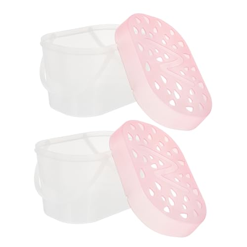 HEMOTON 2pcs Plastic Turtle Containers and Outdoor Hamster Carriers Medium Size Pink Portable Reptile Boxes Travel Cages for Small Pets