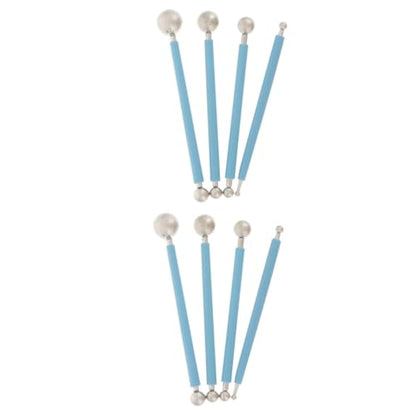 DOITOOL 3sets Double-Ended Clay Ball Rod for Sculpture Modeling Clay Tools Set Stainless Steel Ball Stylus for Craft 4pcs*3