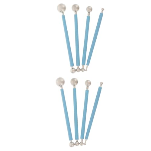DOITOOL 3sets Double-Ended Clay Ball Rod for Sculpture Modeling Clay Tools Set Stainless Steel Ball Stylus for Craft 4pcs*3