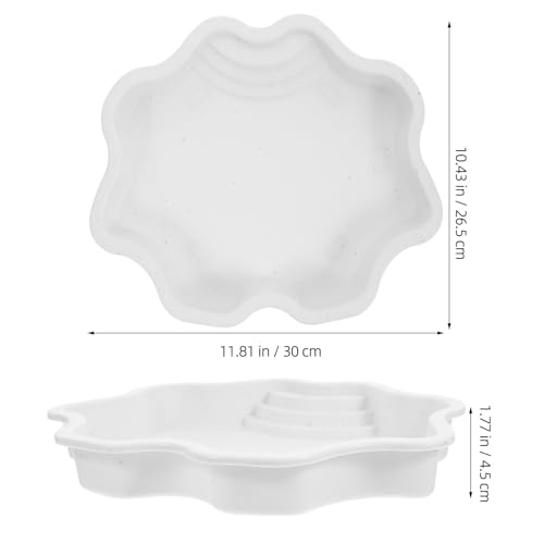 ABOOFAN Reptile Bathing Pool with Ramp Large Capacity Aquatic Animal Water Dish White Reptile Water Bowl for Soaking and Feeding Terrarium Use