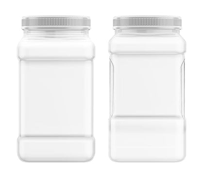 Mountain West 1 Gallon Jars, Square (2 pack) | For storage, organization, and crafting
