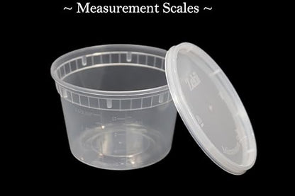 Zekii EXTRA THICK Deli Containers with Lids, [48Sets 16oz] Soup Containers w/Lids Airtight, Disposable, BPA Free, Takeout soup Cups, Meal Prep, Food Storage Containers with Measurements - color: Clear - 16 oz
