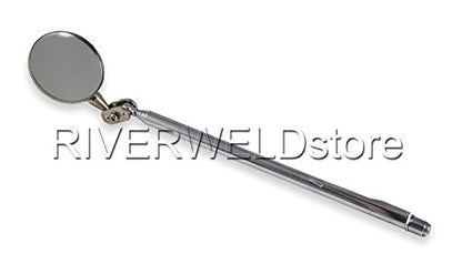 RIVERWELD Adjustable Telescopic Inspection Mirror Swivel Arm | Pocket Clip Tools Retractable Handle 360 Swivel