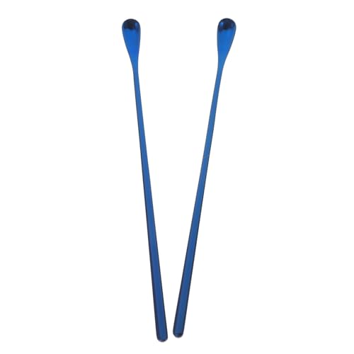 HANABASS 2pcs Long Handle Feeding Spoon for Reptiles Stirring Spoon Lizard Food Scoop Cup - color: Blue