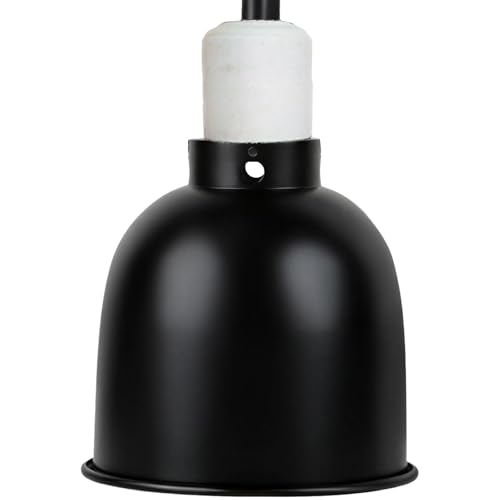 5.5-Inch Deep Dome Reptile Heat Lamp Fixture with On/Off Switch, High Temperature Resistant Ceramic, UVB Infrared Basking Light, US Plug, Black