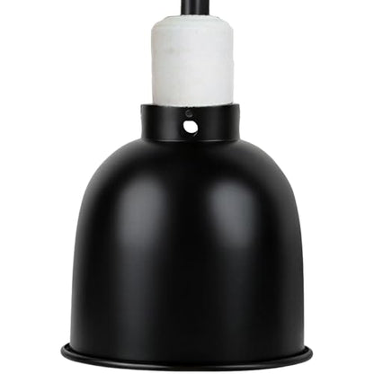 5.5-Inch Deep Dome Reptile Heat Lamp Fixture with On/Off Switch, High Temperature Resistant Ceramic, UVB Infrared Basking Light, US Plug, Black