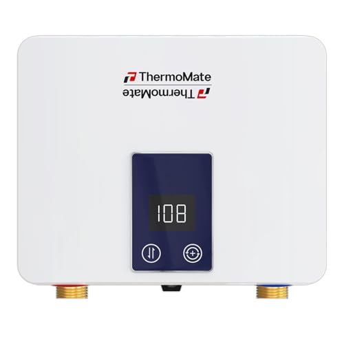 Tankless Small Water Heater Electric 120V 29.2Amp, ThermoMate 3500W On Demand Instant Hot Water Heater with Temperature Display for Kitchen Bathroom Sink Faucet, ETL Certified