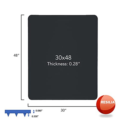 RESILIA Under Pet Cage Mat for Bird Cages, Reptile Aquariums, Dog Kennels, Water-Resistant Pad for Carpeted Floors and Surfaces, 30 Inches x 48 Inches, Black - color: Black