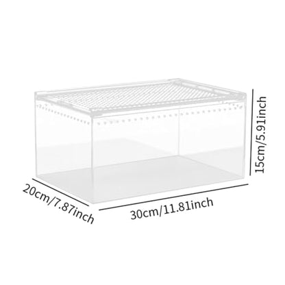 Reptile Breeding Box Enclosure Cage Portable Breathable Reptile Terrarium Animal Habitat Cage for Chameleons Snake Container, 30cmx20cmx15cm - size: 30cmx20cmx15cm