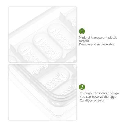 Reptile Egg Incubator Tray 16 Compartment Egg Hatching Box for Tortoise Lizard and Transparent Breeding Tray for Easy Observation 6.57 X 4.84 X 2.36 in 2 Pack