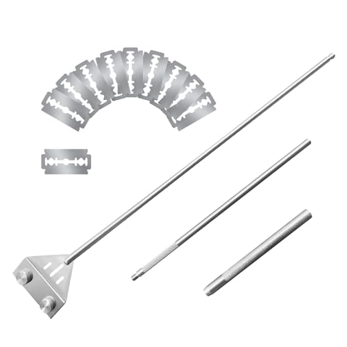 Kirecoo 25.6" Stainless Steel Aquarium Algae Scraper with 10 Blades | Adjustable Handle, For Glass Fish Tanks, Effortless Algae Removal, Aquarium Cleaning Tool, Extra Replacement Blades Included