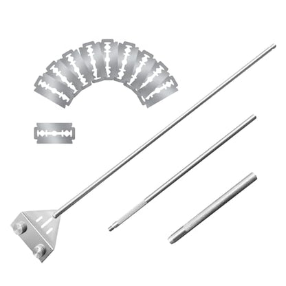 Kirecoo 25.6" Stainless Steel Aquarium Algae Scraper with 10 Blades | Adjustable Handle, For Glass Fish Tanks, Effortless Algae Removal, Aquarium Cleaning Tool, Extra Replacement Blades Included