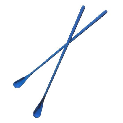 COLLBATH 2pcs Reptile Food Feeding Spoon Long Handle Mixing Tool for Lizard Animals Durable for Pet Food Powder Convenient Portable - color: Blue