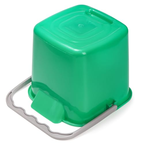 Peohud 4 Pack Sanitizing Buckets, 3 Quart Small Cleaning Buckets, Square Detergent Pail with Spout and Handle, Plastic Utility Bucket for Home Kitchen School Offices Commercial Use, Green