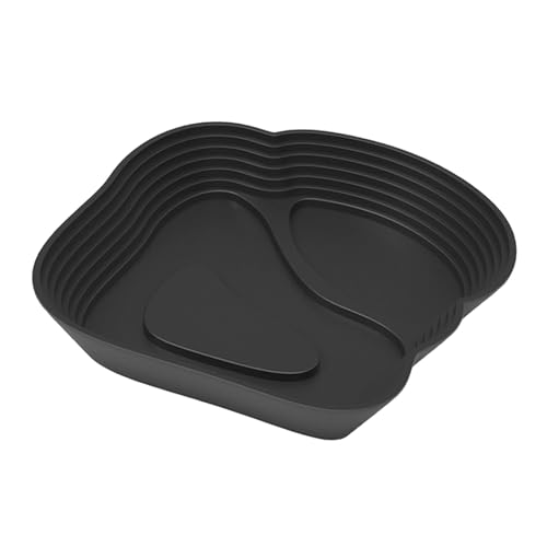Reptile Water Dish with Ramp, 12.6 x 11.6 in Tortoise Bath Bowl for Bearded Dragons and Semi-Aquatic Pets, Black - color: Black