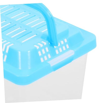 iplusmile Portable Transparent Turtle Feeding Box Compact Aquarium for and Reptiles Lightweight Habitat for Travel and for Turtles Snakes and Crabs - size: 13x9cm