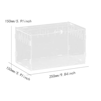 Reptile Breeding Box Acrylic Terrarium Container with Ventilation Holes for Snakes Turtles Chameleons Frogs Geckos Small Animal Habitat- 25x15x15cm