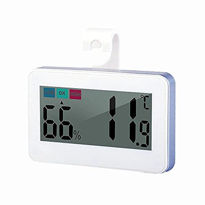 Reptile Thermometer Hygrometer Digital Gauge with Hook & Suction Cup, Accurate Temperature and Humidity Monitor for Reptile Terrarium, Bearded Dragon Tank, Snake Lizard Gecko Habitat (White) - color: White