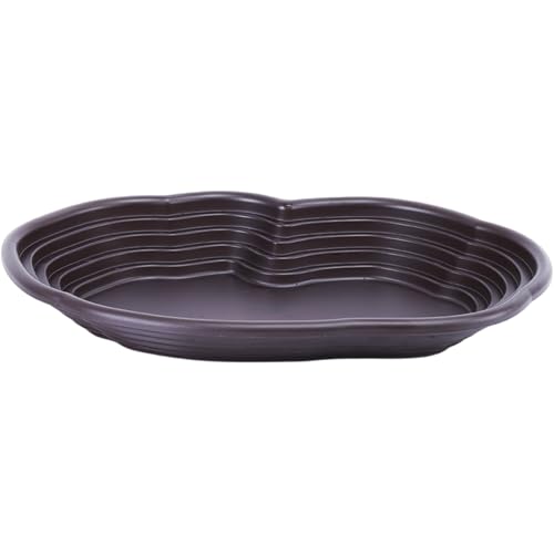 Reptile Water Dish, 15x11x2 Large Simulation Tortoise Water Dish, Decorative Plastic Stepped Reptile Bathing Pool for Lizard Gecko Turtle Turtle Tub Tortoise Habitat