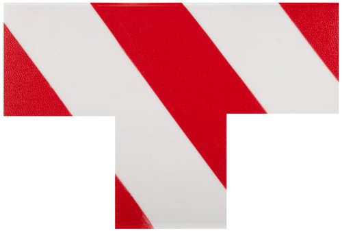 Mighty Line T3RW Floor Marker Tape T Shape 9-Inch by 6-Inch by 3-Inch, Red/White, Pack of 50 - color: Red/White
