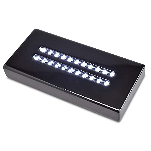 20 LED Lighted Base for Glass Art - Rectangular Satin Matte Black White Light Stand Base for 3D Art Glass, Room Decor and Gemstones and Crystals - AC/USB Adapter Powered (Black) - style: 20 LED