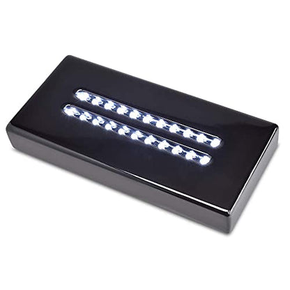 20 LED Lighted Base for Glass Art - Rectangular Satin Matte Black White Light Stand Base for 3D Art Glass, Room Decor and Gemstones and Crystals - AC/USB Adapter Powered (Black) - style: 20 LED
