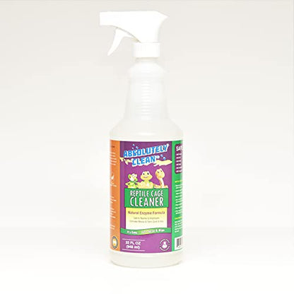 Absolutely Clean Amazing Reptile & Amphibian Terrarium Cleaner and Deodorizer - Just Spray/Wipe - Safely & Easily Removes Reptile & Amphibian Messes - USA Made (32oz Spray Bottle - Save 25%) - size: 32 Fl Oz (Pack of 1)