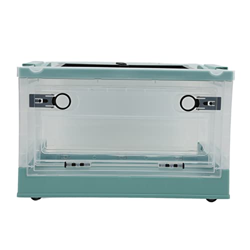 Foldable Reptile Feeding Tank, Ventilated Plastic Terrarium for Lizard Tortoise Frogs, with Mesh Top and Front Door Lock, Detachable Wheels for Easy Move