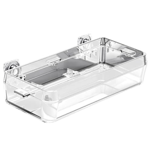 FRCOLOR Reptile Feeder Anti-Escape Feeding Box with Suction Cup Large Reptile Food and Water Bowl for Lizard and Small Pets Terrarium Use