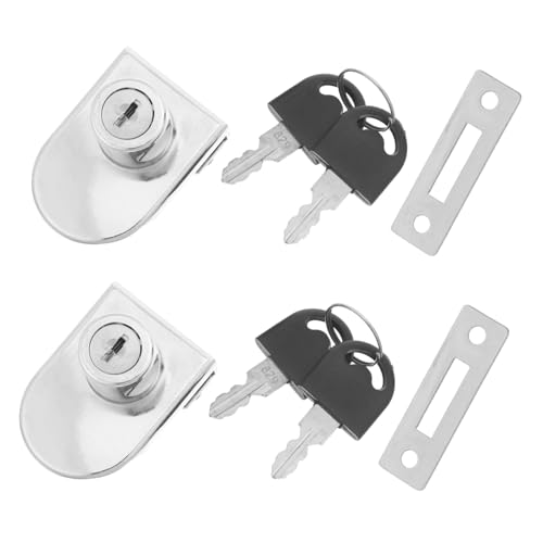 Zerodeko 2 Sets Glass Cabinet Lock Zinc Alloy Door Lock with Key for Easy Installation Elegant Showcase Security for Jewelry Cases and Home Use No Drilling Required