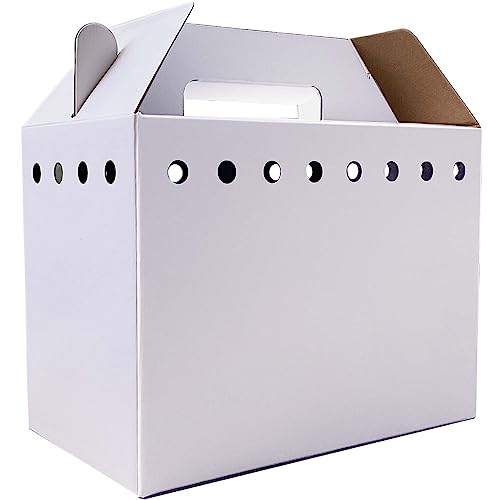 Cardboard Pet Carriers for Small Animals, Hamsters, Gerbils, Birds, Reptiles, Not for Cats or Dogs, Disposable Cardboard Pet Carrier 12 Pack