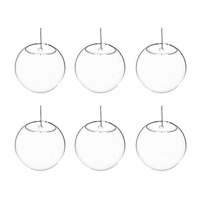 WGV Wall Hanging Planter Terrarium Bulk, Diameter 5", Clear Mounted DIY Succulents Air Glass Floral Container Vase, Tea Light Votive Candle Holder for Decoration 6 Pieces - size: 5"D
