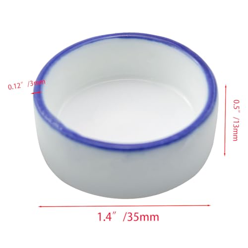 4PCS Small Animal Food Bowl Size 4 35x13mm Mini Ceramic Water Dish Cricket Feeding Dish for Tarantulas Scorpions Snails Mantis Micro Reptile Food Bowl