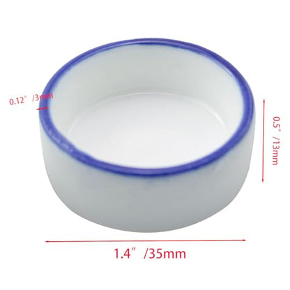 4PCS Small Animal Food Bowl Size 4 35x13mm Mini Ceramic Water Dish Cricket Feeding Dish for Tarantulas Scorpions Snails Mantis Micro Reptile Food Bowl
