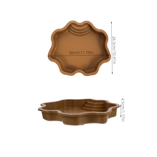 Toddmomy Reptile Bathing Pool Bowl Dish Reptile Feeding Bowl Abs Material Nonslip Bottom Minimalist Design - color: Light Brown