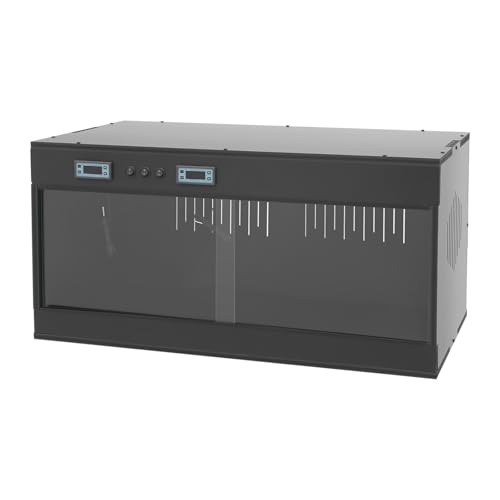 PVC Reptile Terrarium 31.5 x 15.8 x 15.8 in Large Reptile Tank with 2 Independent Intelligent Temperature Control Zones for Chameleon, Lizard, Snake（Black, Clear） - color: Black, Clear