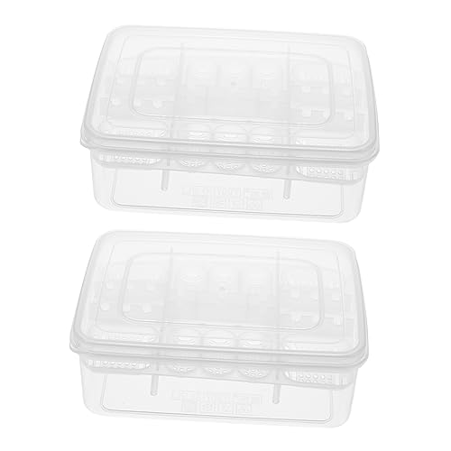 VOSAREA Crested Gecko Egg Laying Box - 2pcs for - 16 Holes Breeding Container for Gecko and Reptile Eggs Portable Plastic Hatchery Box