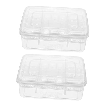 VOSAREA Crested Gecko Egg Laying Box - 2pcs for - 16 Holes Breeding Container for Gecko and Reptile Eggs Portable Plastic Hatchery Box