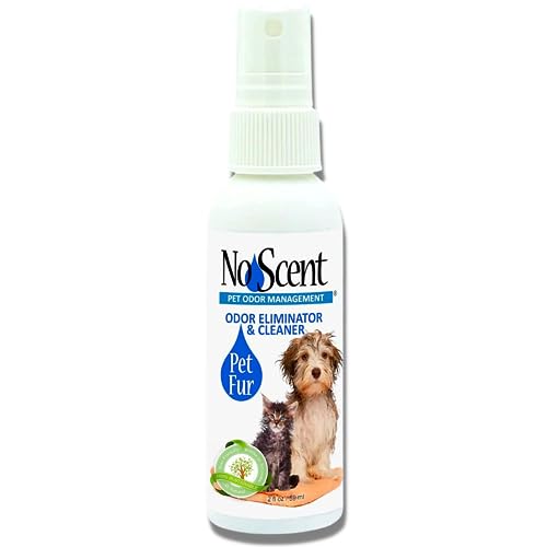 No Scent Pet Fur Odor Spray & Rinseless Cleaner for Dog, Cat, Hamster, Small Animal & Furry Pets (2 Fl Oz / 59 mL) - size: 2 Fl Oz (Pack of 1)